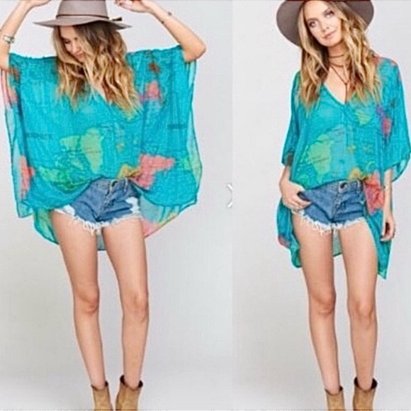 Show Me Your MuMu Turquoise Cover Up Kaftan - Picture 3 of 9